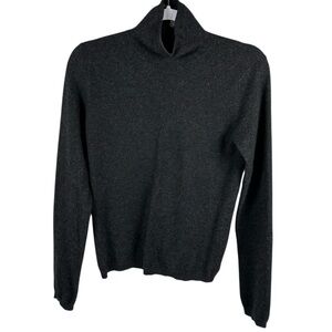 Linda Allard Ellen Tracy Charcoal Cashmere Turtleneck Long Sleeve Sweater Small